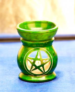 Pentagramm grün aus Speckstein - Aromalampe - Berk